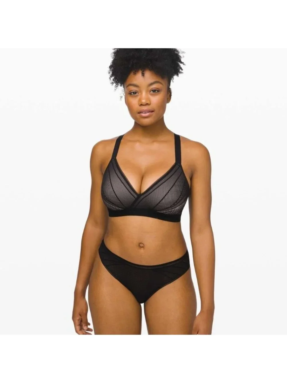 Lululemon Awake to Lace Bra Black / Barely Beige